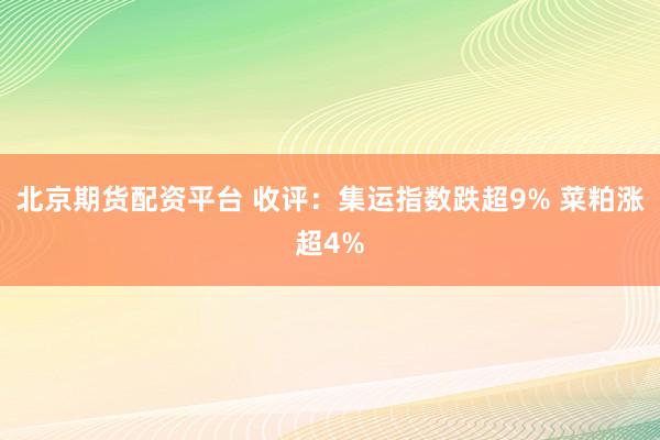 北京期货配资平台 收评：集运指数跌超9% 菜粕涨超4%