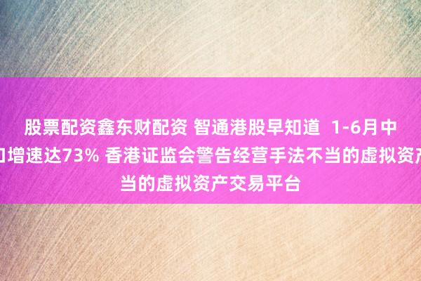 股票配资鑫东财配资 智通港股早知道  1-6月中国汽车出口增速达73% 香港证监会警告经营手法不当的虚拟资产交易平台