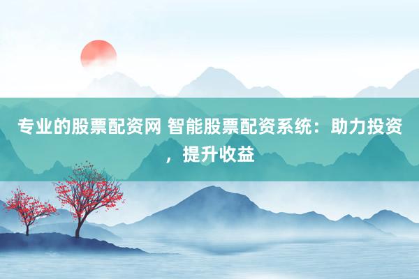 专业的股票配资网 智能股票配资系统：助力投资，提升收益
