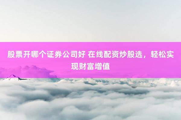 股票开哪个证券公司好 在线配资炒股选，轻松实现财富增值