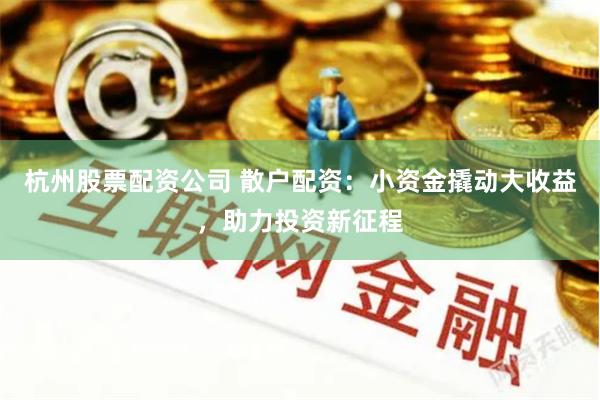 杭州股票配资公司 散户配资：小资金撬动大收益，助力投资新征程